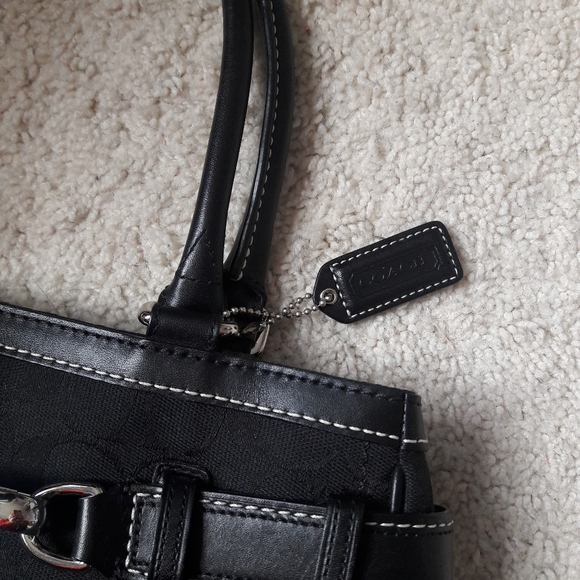 COACH black fabric and leather bag 2005 - Picture 4 of 7